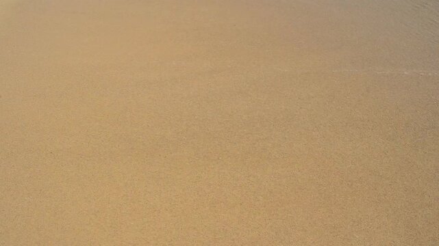 Golden sand beach texture background, natural desert sand surface, smooth fine grain earth material, minimalist summer vacation backdrop