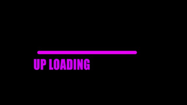 Digital connection loading bar icon animation . Connection Loading bar connection screen for games, black screen, loading text, pixel art, loading screen animation.