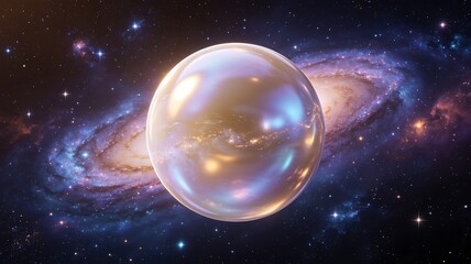 Fototapeta premium Celestial Pearl Planet Reflecting the Universe