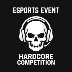 Fototapeta premium Esports Hardcore Competition Skull Logo Design
