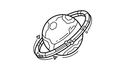 Saturn Planet with Ring System Illustration. © Nay