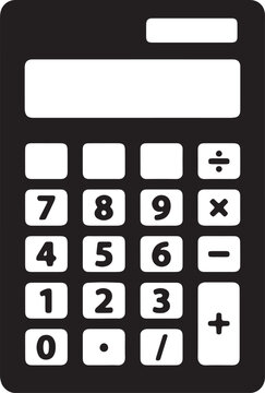 Digital calculator device silhouette icon for math.