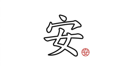 Fototapeta premium Japanese Kanji Character for Peace and Calm.
