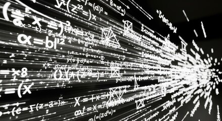 Fototapeta premium Abstract Digital Mathematics - Equations and Formulas in a Futuristic Display.