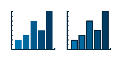 Obraz premium Set of Bar Graph icons, for data presentation. vector illustration on white background