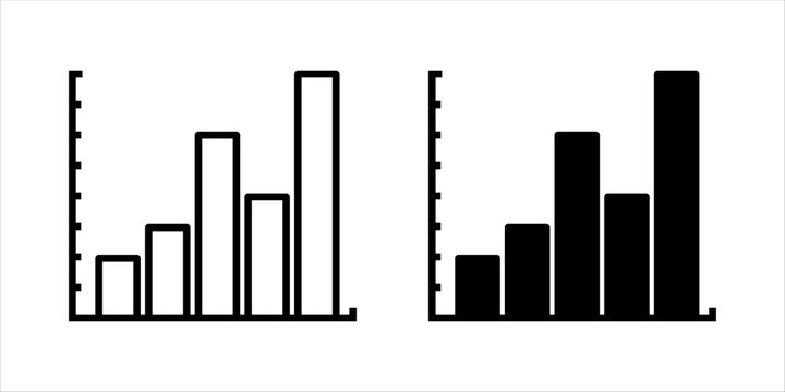 Set of Bar Graph icons, for data presentation. vector illustration on white background