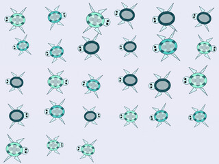 Sea Turtle Pattern Ocean Marine Background Vector © iushakovsky