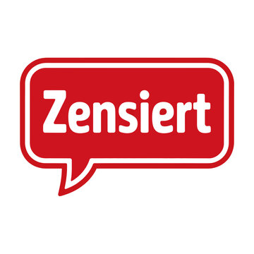 Red zensiert censored speech bubble graphic icon