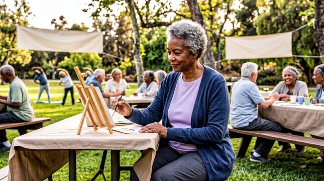 elderly community engagement, a dignified senior enjoying national senior citizens day festivities outdoors