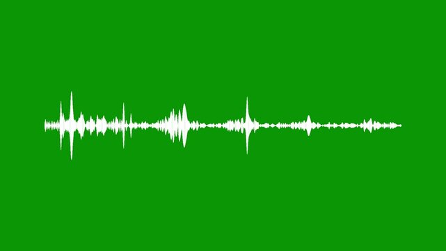 Abstract audio sound visualiser wave spectrum animation on green background, digital frequency pulse music rhythm motion seamless waveform loop voice signal display abstract equalizer animation 4k.