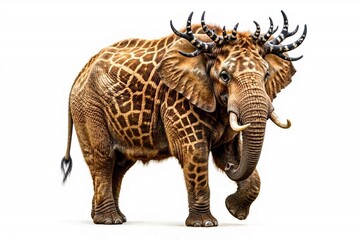 Fototapeta premium Big elephant alone on white background