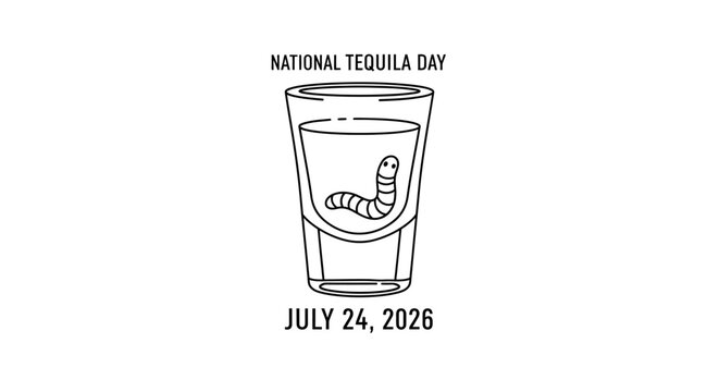 Line art design vector of tequila shot glass