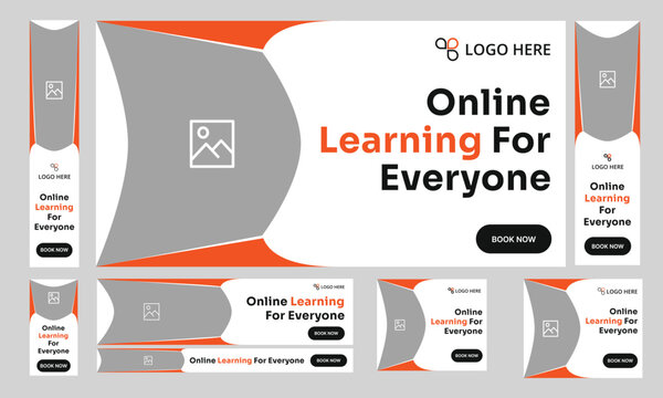 	
Online education set of web banner design templates for social media posts, consulting, learning, and education courses. Modern vector illustration concepts for website development