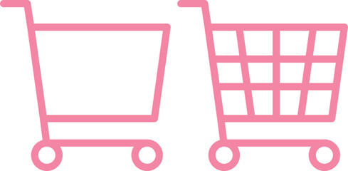 Shopping cart line icons set isolated on transparent background © Barca