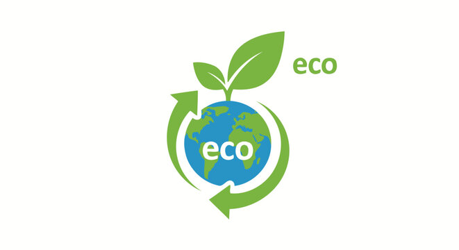 A green circular arrow icon surrounds a blue planet earth symbol