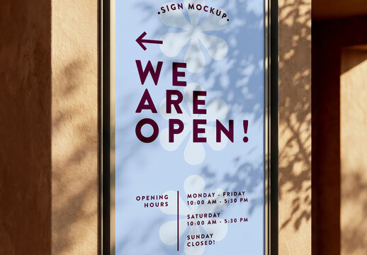 Outdoor Sign Mockup on Adobe Wall Facade