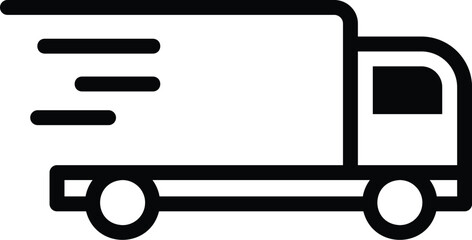 Fototapeta premium Fast delivery truck with motion lines icon isolated on transparent background