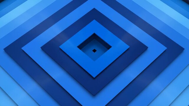 Abstract geometric animation with shifting blue diamond shapes and light effects