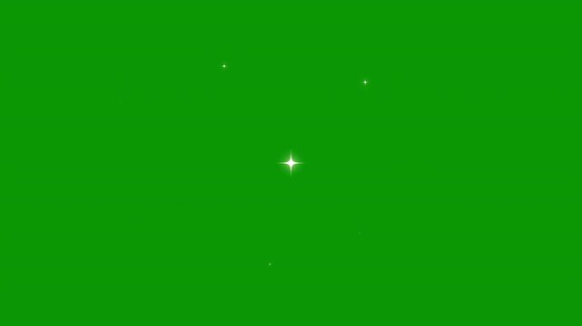 Twinkle star glitter sparkle, white glowing fairy sparkle line burst, sparkle Star light effect, fast line glitter motion, chroma key green screen seamless festive loop video 4K