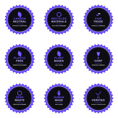 Fototapeta premium sunburst seal trust badge set certification labels vector pack