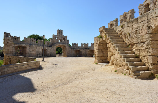 Rhodes, Island, Greece, historical architecture near the harbour