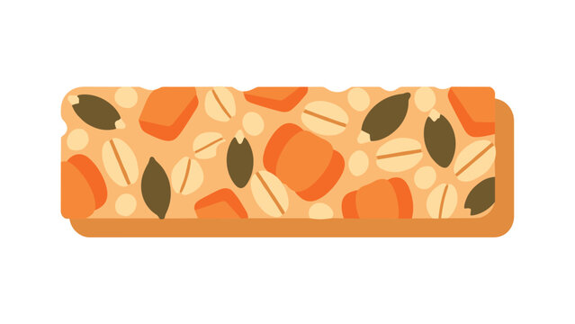 Healthy Granola Bar with Oats Pumpkin Seeds and Dried Fruit Isolated on White