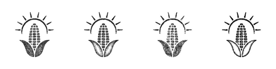 Sketch corn logo design set © David Zydd