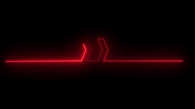 Glowing Neon Right direction arrow icon animation .neon line directional right arrow animation.