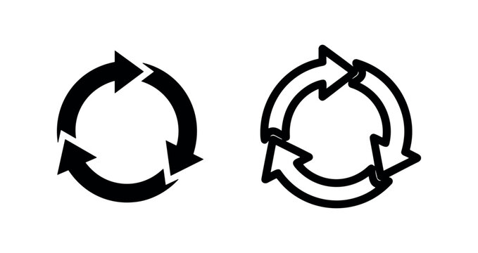 Recycle arrows circular icons