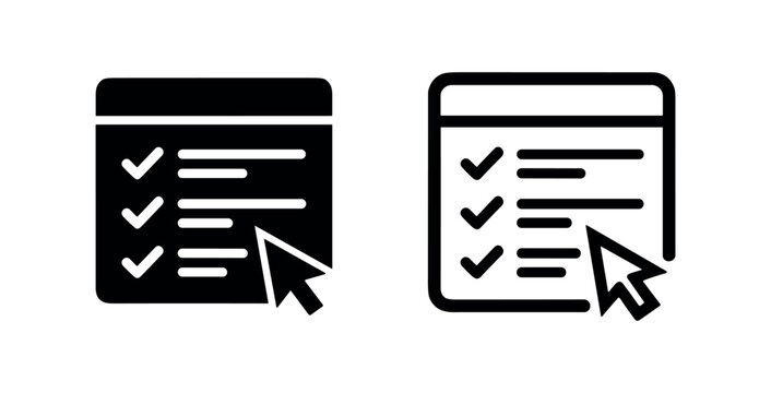 Checklist with cursor icon