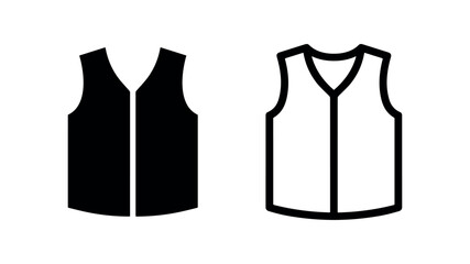 Vest Icon Set: Solid Black and Outline © liubomir118809