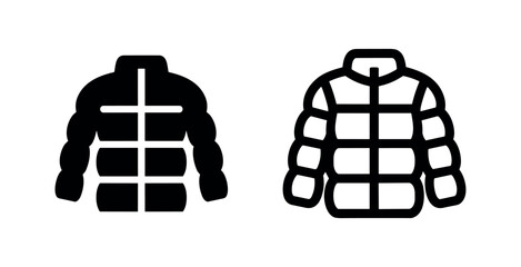 Puffer Jacket and Down Jacket Icon Set © liubomir118809