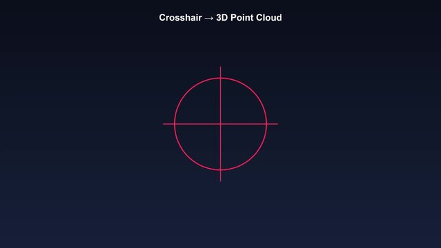 Digital crosshair targeting 3 d point cloud data visualization animation 3d scanning digital interface
