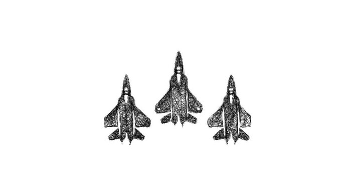 Sketch flight squadron icon animation - smooth progressive reveal