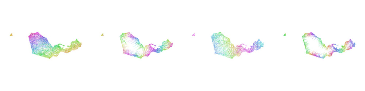Multicolor sketch Ceuta map design set