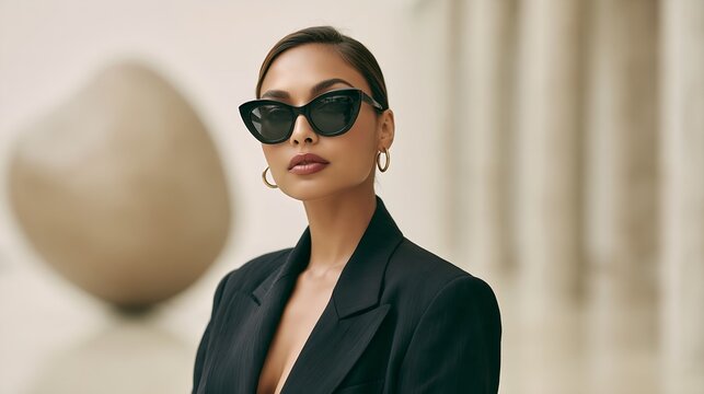 Confident woman in sunglasses