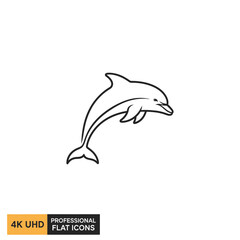 Fototapeta premium Minimalist Dolphin Line Art Icon