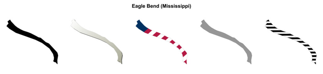 Obraz premium Eagle Bend (Mississippi) blank outline map set