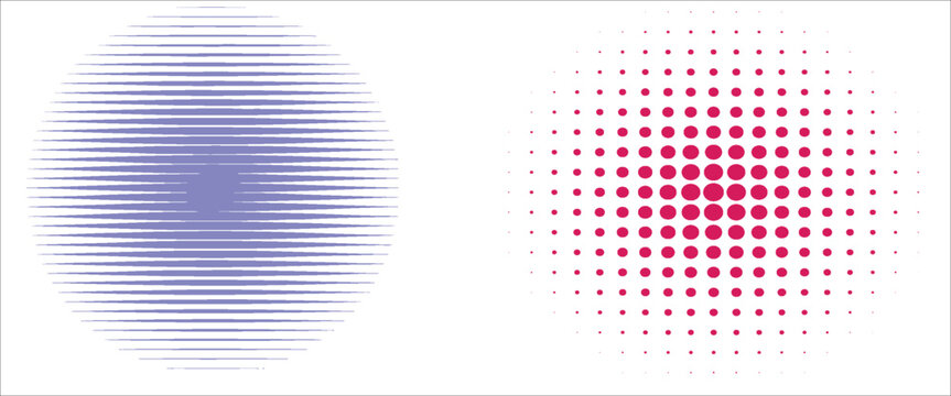 etro Halftone Sphere Circle Graphic Elements Vector Set
