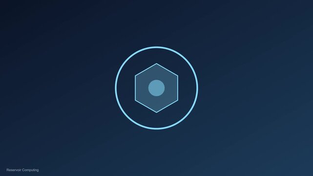 Minimalist hexagon loading animation loop, abstract tech ui motion on dark blue background technology