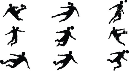 Dynamic Athlete Aerial Kick Silhouette Vector Illustration for Active Lifestyle and Sports Design