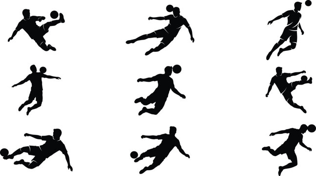 Dynamic Athlete Aerial Kick Silhouette Vector Illustration for Active Lifestyle and Sports Design
