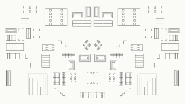 Symmetrical mono digital circuit ink lines pattern