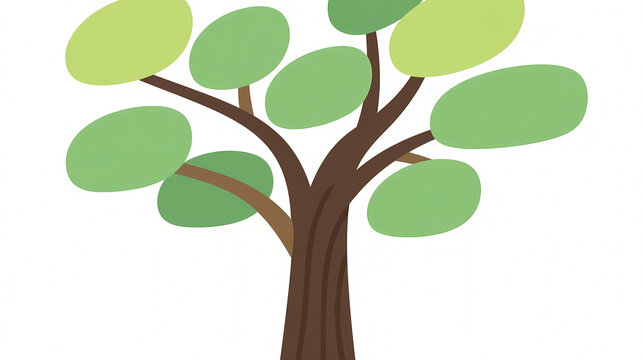 Simple cartoon tree with green canopy