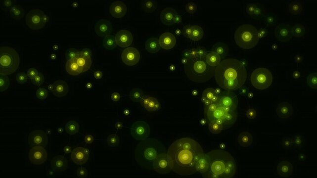 Toxic Lime Node Network Animation - Neon Green Acid Connected Particles 4K Seamless Loop