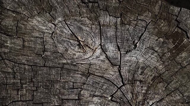 Close-up texture of a cracked tree stump