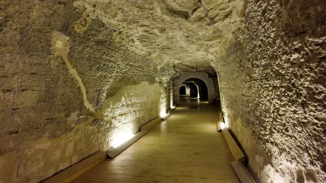 A view from the Serapeum of Saqqara, located in the Saqqara Pyramids area in Egypt. It is one of the most mysterious and engineering marvels of ancient Egypt's underground structures.
