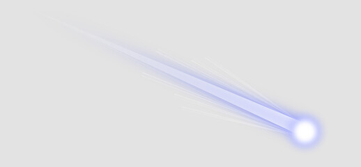 Falling star or meteor effect with glowing head and long trail png with blue light  © Izzat