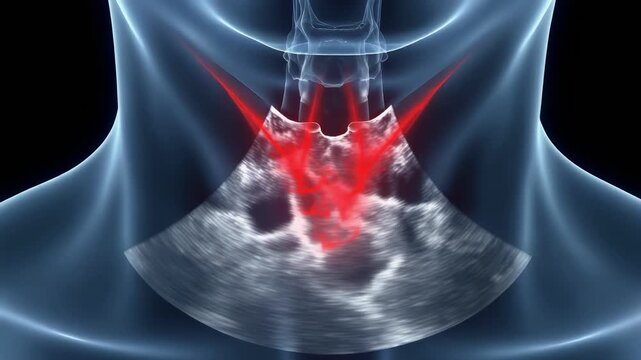 Thyroid Colloid Comet Tail Artifact Shown in Ultrasound Style Science Visual