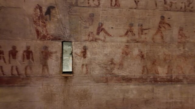 A view from the Mastaba of Ti, located in the Saqqara Pyramids area of ​​Egypt. The person buried in this tomb was a royal architect and administrator from the 5th Dynasty.